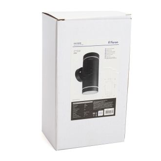 Светильник садово-парковый Feron DH1002, на стену вверх/вниз, 2* GX53, 230V, черный, 11709