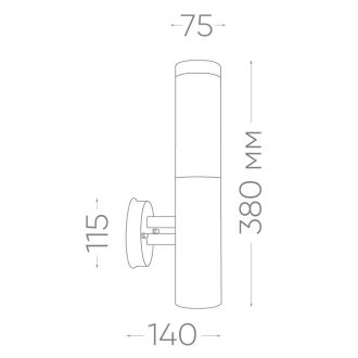 Светильник садово-парковый Feron DH021-B, Техно на стену вверх, 18W E27 230V, серебро, 11807