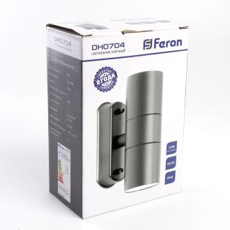 Светильник садово-парковый Feron DH0704, на стену, 2*GU10 230V, серый, 11882
