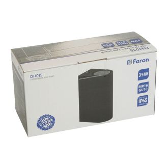 Светильник садово-парковый Feron DH015, на стену, 2*GU10 230V, черный, 11883