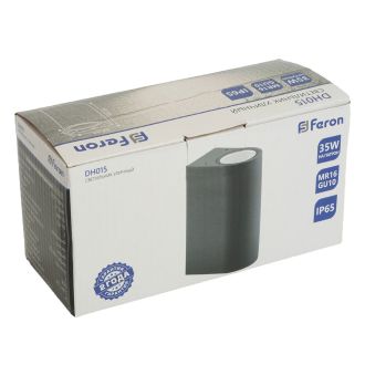 Светильник садово-парковый Feron DH015, на стену, 2*GU10 230V, серый, 11884