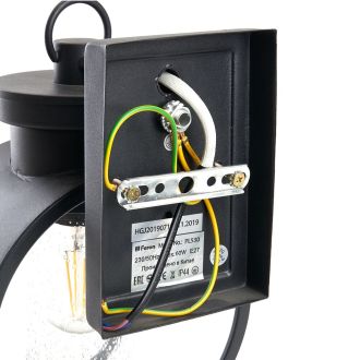 Светильник садово-парковый Feron PL530 на стену вниз 60W E27 230V, черный, 11889