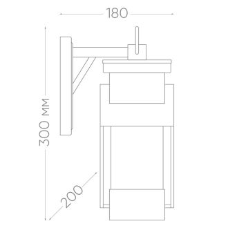Светильник садово-парковый Feron PL530 на стену вниз 60W E27 230V, черный, 11889