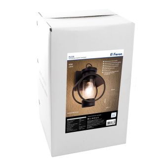 Светильник садово-парковый Feron PL530 на стену вниз 60W E27 230V, черный, 11889