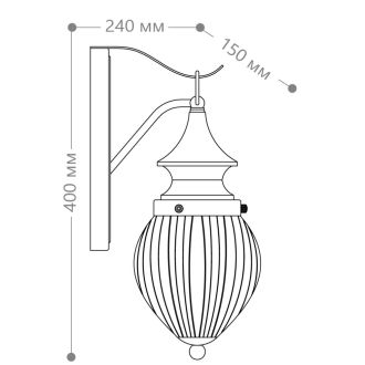 Светильник садово-парковый Feron PL540 на стену вниз 60W E27 230V, коричневый, 11890