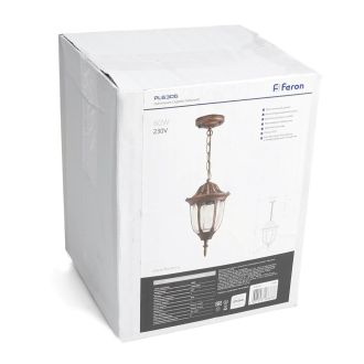 Светильник садово-парковый Feron PL6305 шестигранный на цепочке 60W E27 230V, черное золото, 11899