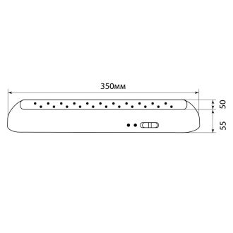 Светильник аккумуляторный, 22 LED AC/DC, белый, EL14, Feron, 12634
