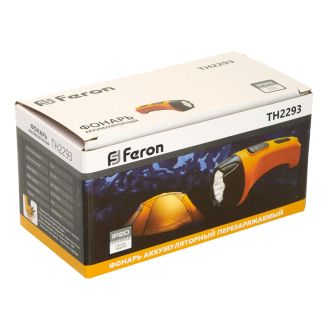Фонарь аккумуляторный, 4 LED DC (свинцово-кислотная батарея), желтый, TH2293 (TH93A), Feron, 12651
