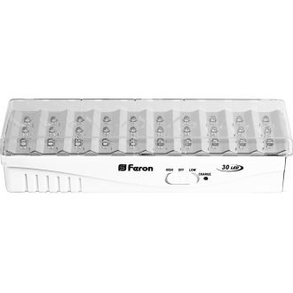 Светильник аккумуляторный, 30 LED DC, белый, EL15, Feron, 12896