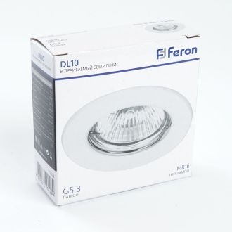 Светильник встраиваемый Feron DL10 потолочный MR16 G5.3 белый, 15109