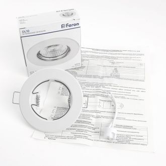 Светильник встраиваемый Feron DL10 потолочный MR16 G5.3 белый, 15109