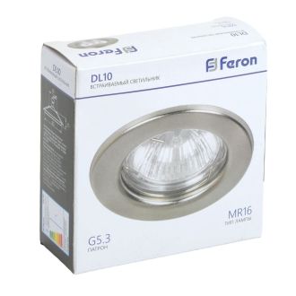 Светильник встраиваемый Feron DL10 потолочный MR16 G5.3 титан, 15112