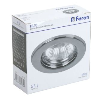 Светильник встраиваемый Feron DL10 потолочный MR16 G5.3 хром, 15113