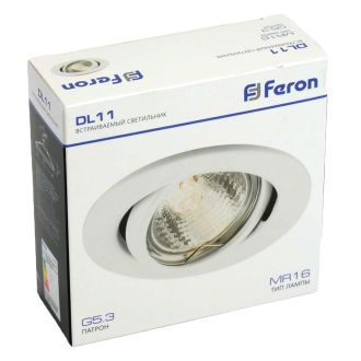 Светильник встраиваемый Feron DL11 потолочный MR16 G5.3 белый, 15114