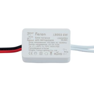 Трансформатор электронный для светодиодной ленты 6W 12V (драйвер), LB003 FERON, 21480