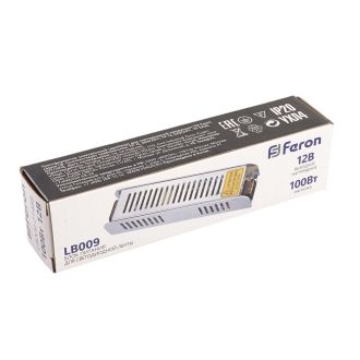 Трансформатор электронный для светодиодной ленты 100W 12V (драйвер), LB009 FERON, 21488