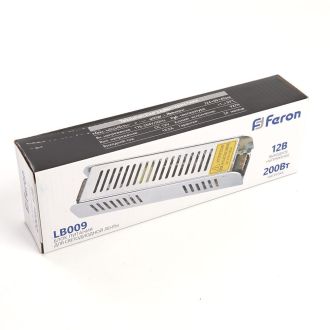 Трансформатор электронный для светодиодной ленты 200W 12V (драйвер), LB009 FERON, 21498