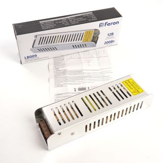 Трансформатор электронный для светодиодной ленты 200W 12V (драйвер), LB009 FERON, 21498