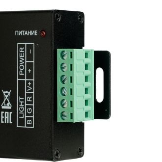 Контроллер для светодиодной ленты с П/У черный, 12-24V, LD55, Feron, 21557