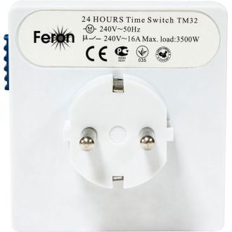 Розетка с таймером Feron TM32 суточная мощность 3500W/16A, 23203