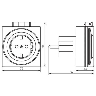 Розетка с таймером Feron TM31 суточная мощность 3500W/16A IP44, 23204
