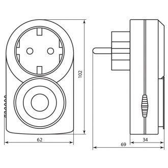 Розетка с таймером Feron TM50 суточная мощность 3500W/16A, 23238