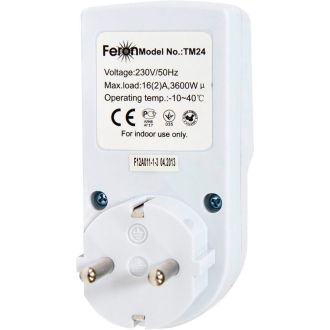 Розетка с таймером Feron TM24 недельная электронная мощность 3500W/16A, 23257
