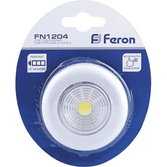 Светодиодный светильник-кнопка Feron FN1204 (1шт в блистере), 2W, серебро, 23374