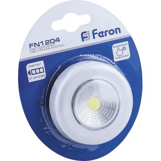 Светодиодный светильник-кнопка Feron FN1204 (1шт в блистере), 2W, серебро, 23374