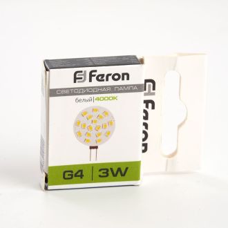 Лампа светодиодная Feron LB-16 G4 3W 12V 4000K, 25093