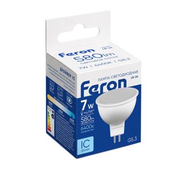 Лампа светодиодная Feron LB-26 MR16 G5.3 7W 175-265V 6400K, 25237