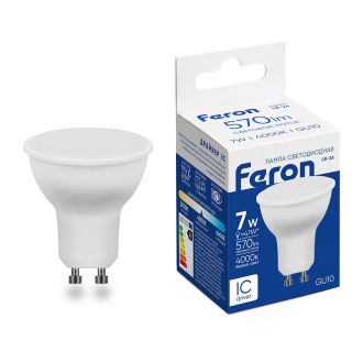 Лампа светодиодная Feron LB-26 GU10 7W 175-265V 4000K, 25290