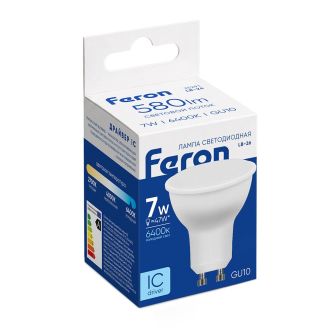 Лампа светодиодная Feron LB-26 GU10 7W 175-265V 6400K, 25291