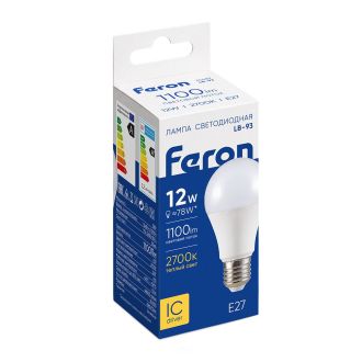 Лампа светодиодная Feron LB-93 Шар E27 12W 175-265V 2700K, 25489
