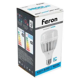 Лампа светодиодная Feron LB-65 E27-E40 40W 175-265V 6400K, 25538