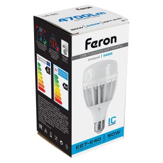 Лампа светодиодная Feron LB-65 E27-E40 50W 175-265V 6400K, 25539