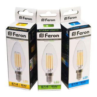 Лампа светодиодная Feron LB-58 Свеча E14 5W 230V 2700K, 25572