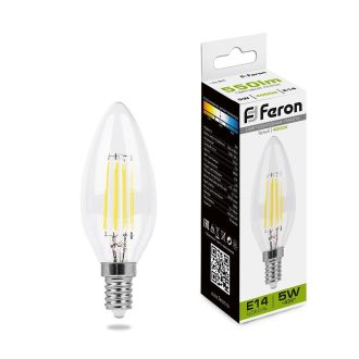 Лампа светодиодная Feron LB-58 Свеча E14 5W 230V 4000K, 25573