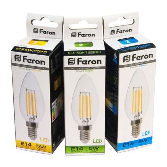 Лампа светодиодная Feron LB-58 Свеча E14 5W 230V 4000K, 25573