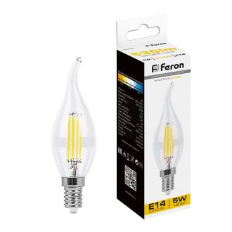 Лампа светодиодная Feron LB-59 Свеча на ветру E14 5W 230V 2700K, 25575