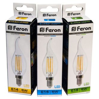 Лампа светодиодная Feron LB-59 Свеча на ветру E14 5W 230V 4000K, 25576