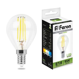 Лампа светодиодная Feron LB-61 Шарик E14 5W 230V 4000K, 25579