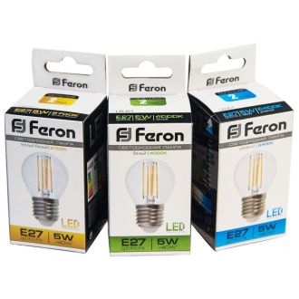 Лампа светодиодная Feron LB-61 Шарик E27 5W 230V 2700K, 25581
