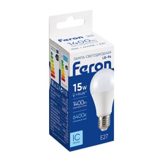 Лампа светодиодная Feron LB-94 Шар E27 15W 175-265V 6400K, 25630