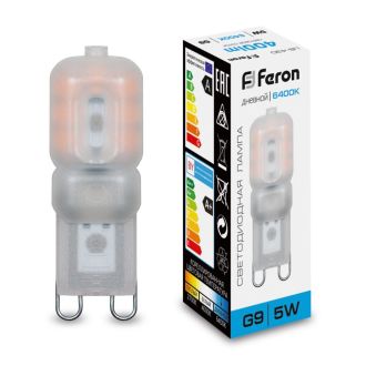 Лампа светодиодная Feron LB-430 G9 5W 230V 6400K, 25638