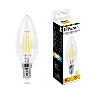 Лампа светодиодная Feron LB-66 Свеча E14 7W 230V 2700K, 25726