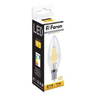 Лампа светодиодная Feron LB-66 Свеча E14 7W 230V 2700K, 25726