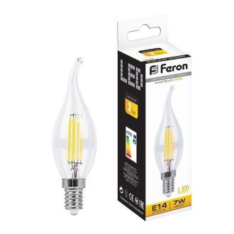 Лампа светодиодная Feron LB-67 Свеча на ветру E14 7W 230V 2700K, 25727