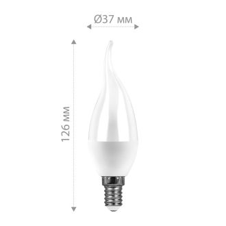 Лампа светодиодная Feron LB-97 Свеча на ветру E14 7W 175-265V 4000K, 25761