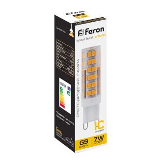 Лампа светодиодная Feron LB-433 G9 7W 175-265V 2700K, 25766
